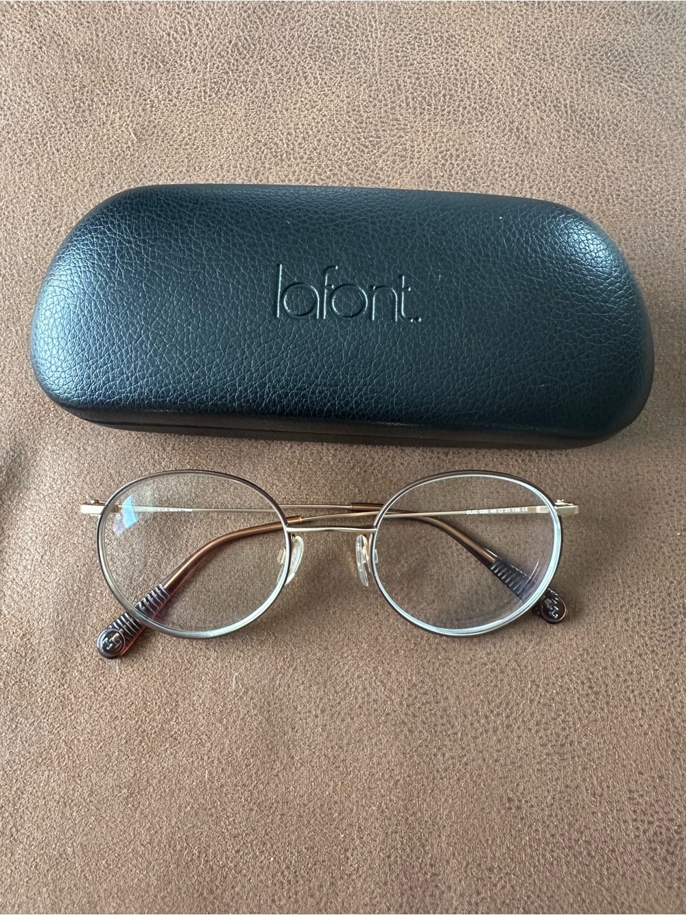lafont Gold Round Women's Eyeglasses